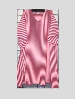 7x - Short Sleeve V-neck - RED/WHITE STRIPES
