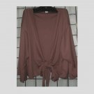5x/6x - Tie Front Bolero Jacket - BROWN