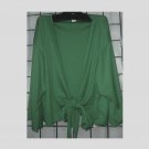 3x/4x - Tie Front Bolero Jacket - HUNTER GREEN