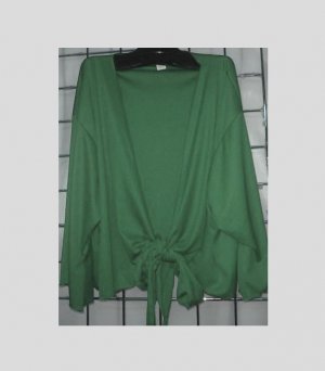 5x/6x - Tie Front Bolero Jacket - HUNTER GREEN