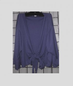 3x/4x - Tie Front Bolero Jacket - NAVY