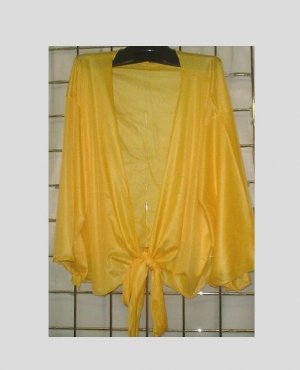 7x/8x - Tie Front Bolero Jacket - YELLOW MESH