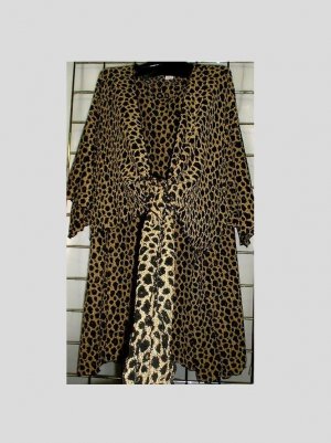 4x - Crew Neck Top w/attached Tie Front Vest - ANIMAL PRINT