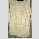 5x - Stretch Lace Criss Cross Front Wrap Shirt - BEIGE