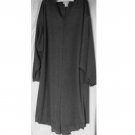 5x - Long Sleeve A-Line Top w/ Pointy Hem-line - BLACK