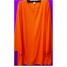 4X - Bell Sleeve V-neck Top w/ Side Slits - ORANGE