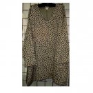 6X - Double-knit V-neck Top - BEIGE/BLACK ANIMAL