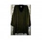 4X -V-neck Fleece Top - HUNTER GREEN