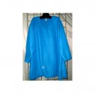 4X -V-neck Fleece Top - SOLID BLUE
