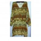 9X - Rayon Lycra Long-sleeve Top - BROWN/BEIGE BORDER