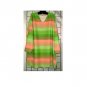 7x - Long-sleeve V-neck Top - ORANGE/GREEN TIE-DYE LOOK