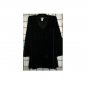 5x - Long-sleeve V-neck Stretch Velvet Top - BLACK