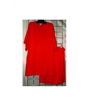 6X - Crew Neck Jersey Knit Shorts Set - RED