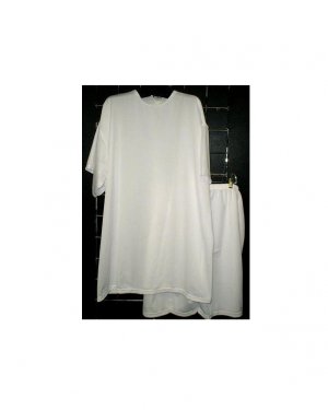 8X - Crew Neck Mesh Shorts Set - WHITE