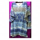 10X - V-neck Shorts Set - 100% Cotton Gauze - BLUE DESIGN