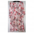9x - V-neck Shorts Set - PINK/BROWN LEAVES PRINT