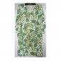 4x - V-neck Shorts Set - WHITE/GREEN LEAVES PRINT
