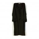 4x - Long-sleeve, Ruffle front & cuff - BLACK