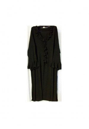 4x - Long-sleeve, Ruffle front & cuff - BLACK