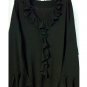 7x - Long-sleeve, Ruffle front & cuff - BLACK