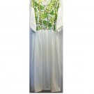 9x/10x - Short-sleeve Empire Waist House Dress - WHITE W/GREEN LEAVES