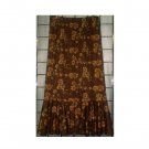 10X - Ruffle Bottom Skirt - BROWN FLOWER PRINT