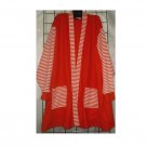 10X - Cardigan w/ Pockets - RED W/ STRIPES