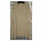 4X - Cotton V-neck Short Sleeve Shirt - PUCKER BEIGE
