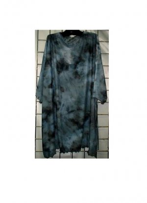 6X - Slinky Round-neck Short-sleeve Top - GRAY TIE-DYE