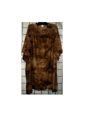 7X - Slinky Round-neck Short-sleeve Top - BROWN TIE-DYE