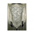 ONE SIZE PLUS - Lace Poncho w/ Fringe - WHITE