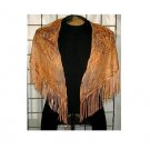 ONE SIZE PLUS - Lace Shawl w/ Fringe - REDDISH-BROWN