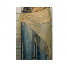 ONE SIZE PLUS - Lace Shawl w/ Fringe - BEIGE