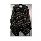 ONE SIZE PLUS - Poncho - BROWN/BLACK/BEIGE STRIPES