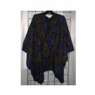 ONE SIZE PLUS - Poncho - NAVY/BROWN DESIGN