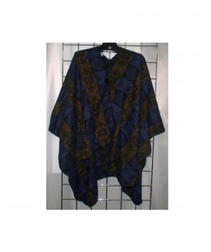 ONE SIZE PLUS - Poncho - NAVY/BROWN DESIGN