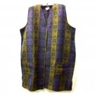8X - Sleeveless Vest w/ Pockets - PURPLE/BROWN/BLACK DESIGN