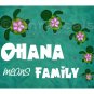 Honu Ohana Aloha or Ohana means Family 5x5 or 7x5 Art Print