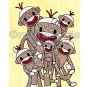 ART PRINT 8x10 Sock Monkey Family - your choice of up to 5 kids