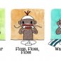 WASH YOUR HANDS Sock Monkey Bath Room Reminders 4 x 6 print