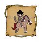 ART PRINT 8 x 8 Cowboy Sock Monkey and Horse