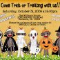 Sock Monkey Halloween Greeting or Invitation Card Design