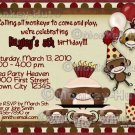 Sock Monkey Birthday Invitation (DIGITAL)