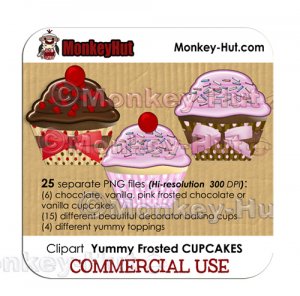 Cupcake Clip Art - COMMERCIAL USE
