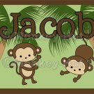 Monkey Monkeys Wall Art Name Print #3