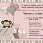 Monkey Baby Shower Invitation carriage pink MPP-P (DIGITAL)