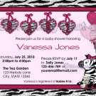 Funky Zebra Baby Shower Invitation pink/hot pink/black (DIGITAL)
