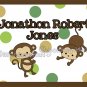 Monkey Monkeys Wall Art Name Print #2 (11"x14")