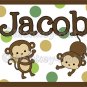 Monkey Monkeys Wall Art Name Print #2 (11"x14")
