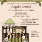 Jungle Monkey Baby Shower Invitation crib Original Beige/Green colors CA-C (DIGITAL)